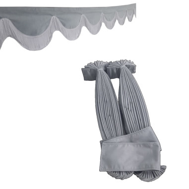 GRAY DOUBLE-SIDED PLEATED TRUCK CURTAINS BENELUX SHIFT