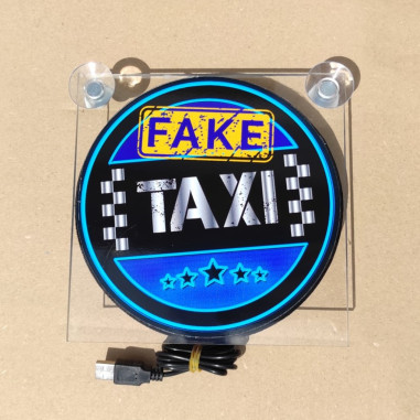 LIGHTBOX USB 17x17 FAKE TAXI LED BELYSAD DELUXE BOARD