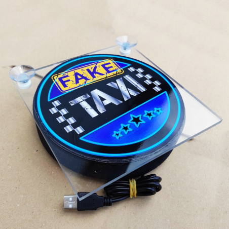 LIGHTBOX USB 17x17 FAKE TAXI LED ILLUMINATED BOARD DELUXE