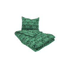 BEDDENGOED 140x200 PATROON GROEN DEENS PLUCHE 2