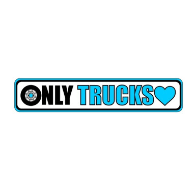 AUTOCOLLANT ONLY TRUCKS 15x3cm