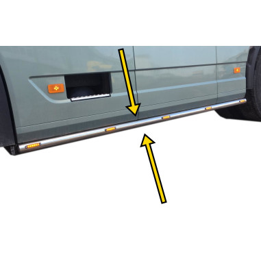 VOLVO FH4 FH5 STAINLESS SIDE BARS WITH LED HOLES