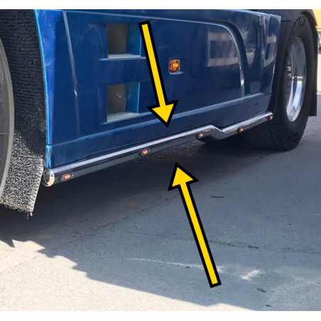 For DAF XF 106 STAINLESS STEEL SIDE PIPES WITH HOLES FOR LED