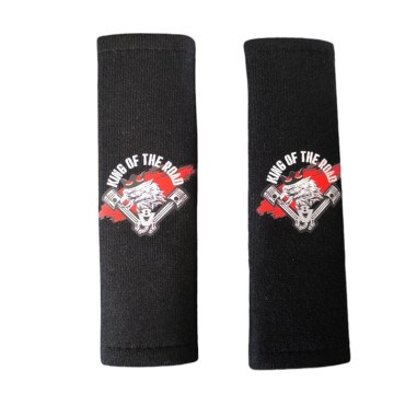 SEAT BELT COVERS "KING OF THE ROAD"