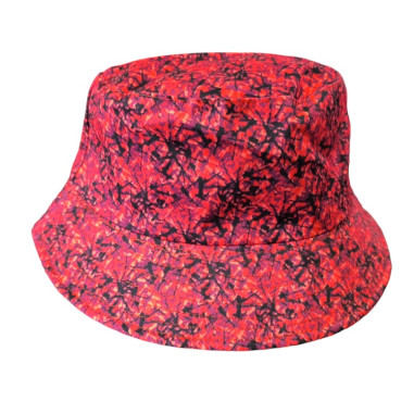 BUCKET HAT RED PLUSH PRINTED