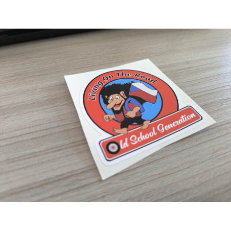 "LIVING ON THE ROAD CZ" STICKER 8cm