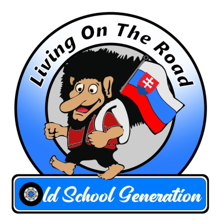 "LIVING ON THE ROAD SK" STICKER 8cm