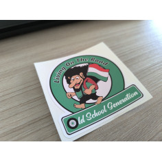 NÁLEPKA "LIVING ON THE ROAD HU" 8cm 2