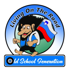 PEGATINA "LIVING ON THE ROAD SLO" 8cm