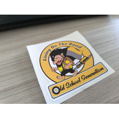 "LIVING ON THE ROAD TTF" STICKER 8cm 2