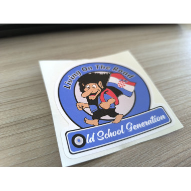 "LIVING ON THE ROAD CRO" STICKER 8cm