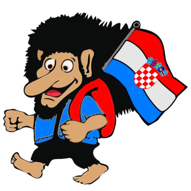 AUTOCOLLANT TROLL CROATIE 8cm