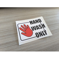 "HAND WASH ONLY" STICKER 8cm 2