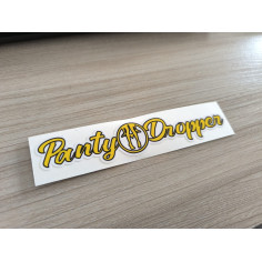 "PANTY DROPPER" YELLOW STICKER 15cm 2