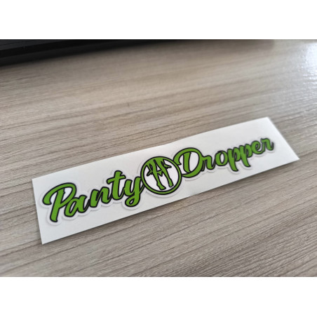 "PANTY DROPPER" GRÖN KLISTERMÄRKE 15cm