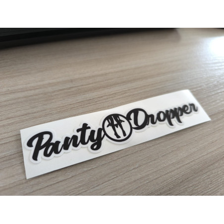"PANTY DROPPER" SVART KLISTERMÄRKE 15cm