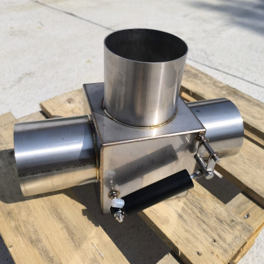 EXHAUST TEE 114MM STAINLESS STEEL VALVE