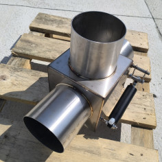EXHAUST TEE 114MM STAINLESS STEEL VALVE 2