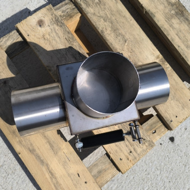 KIPUFOGÓ TEE 114MM ROZSDAMENTES ACÉL SZELEP