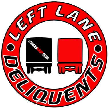 AUTOCOLLANT "LEFT LANE DELIQUENTS" 8CM