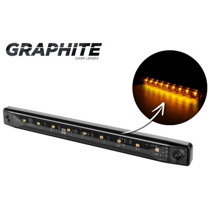 ORANGE LED MARKER LAMP 25CM, BATTEN, SMOKED LAMPSHADE