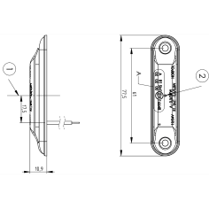 LAMPE DE DÉGAGEMENT FUMÉE BLANC LED SLIM 4 DIODES LD... 2