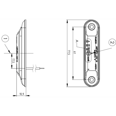 LAMPE DE DÉGAGEMENT FUMÉE BLANC LED SLIM 4...