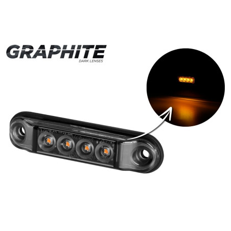 SMOKED ORANGE LED SLIM MARKER LAMP 4 DIODES LD 2328/GRAPHITE