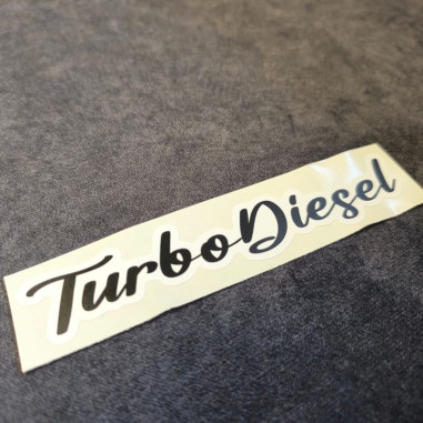 "TURBO DIESEL" KLISTERMÄRKE SVART 15CM