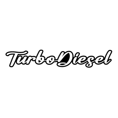 BÍLÁ NÁLEPKA "TURBO DIESEL" 15CM