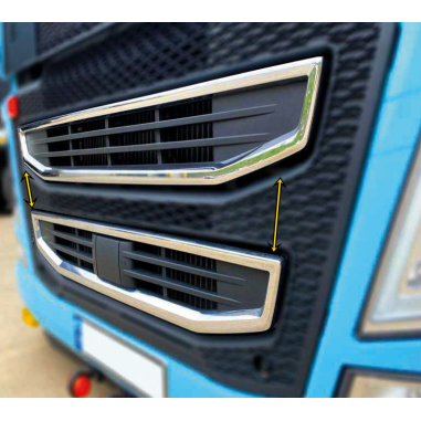 CADRES DE GRILLE ESTAMPILLÉS VOLVO FH4 EN ACIER INOXYDABLE (SORTIE POUR POLISSAGE)