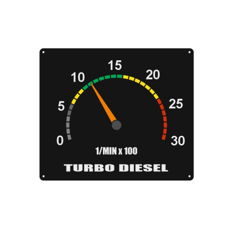 "TURBO DIESEL RPM METER" STICKER 8CM