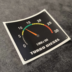 AUTOCOLLANT "TACHYMÈTRE TURBO DIESEL" 8CM 2