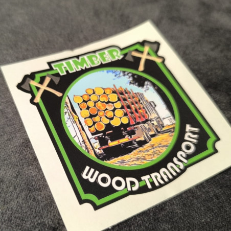 PEGATINA "TIMBER WOOD TRANSPORT" 8CM