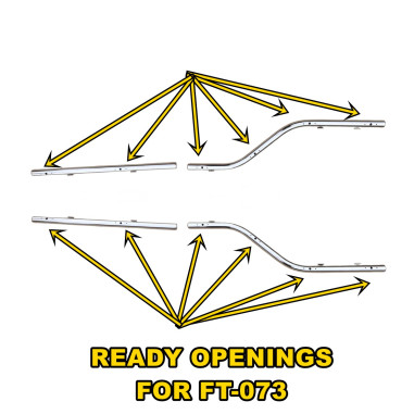 SCANIA R/4 STAINLESS STEEL PIPING UNDER CABIN (LED HOLES)