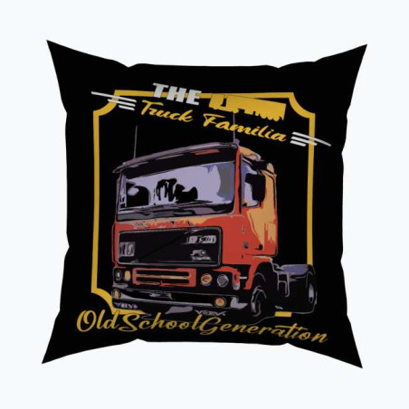 ALMOHADA 40x40 "OLD SCHOOL GENERATION TTF" CAMIÓN NARANJA