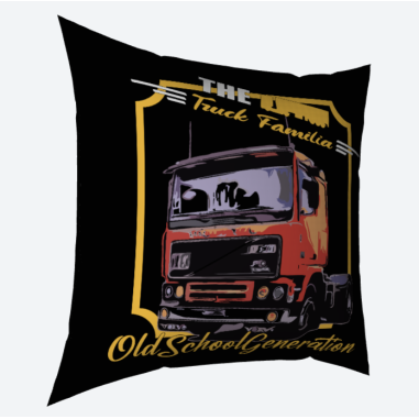 PILLOW 40x40 "OLD SCHOOL GENERATION TTF" ORANGE TRUCK