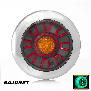 FT-313 LED CHROME BAJONET BAKRE LAMPA (STOPP, BRITTNINGSSIGNAL, POSITION)