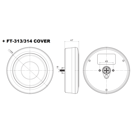 FT-314 LED BLACK BAJONET FARO POSTERIORE (RETROMARCIA, FINEBBIA, POSIZIONE)