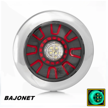 FANALE POSTERIORE FT-314 LED CHROME BAJONET (RETROMARCIA, FINEBBIA, POSIZIONE)