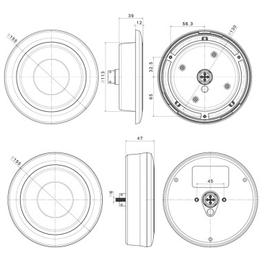 ANELLO NERO PER LAMPADE FT-313/314