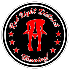 "RED LIGHT WARNING" matrica 8cm