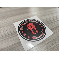 "RED LIGHT WARNING" matrica 8cm 2