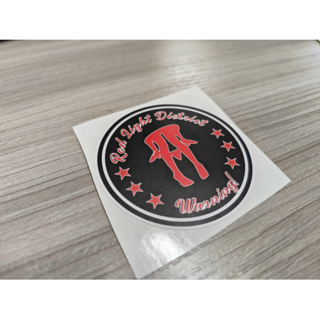"RED LIGHT WARNING" matrica 8cm