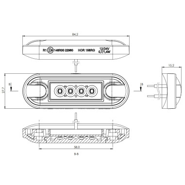 LÁMPARA DE MARCACIÓN LED ROJA AHUMADA LD...