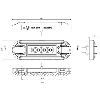 PIROS LED jelzőlámpa LD 3212