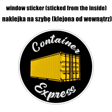 NAKLEJKA NA SZYBĘ "CONTAINER EXPRESS" 10CM