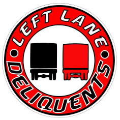 PEGATINA PARA VENTANA "LEFT LANE DELIQUENTS" 10CM 2
