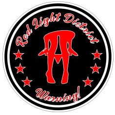 NÁLEPKA NA OKNO "RED LIGHT WARNING" 10CM 2