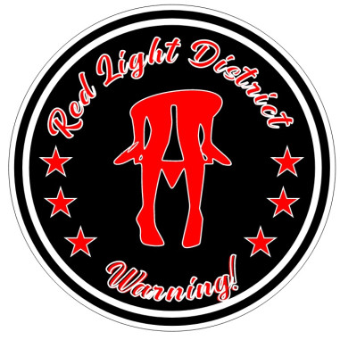 ADESIVO PER VETRO "RED LIGHT WARNING" 10CM